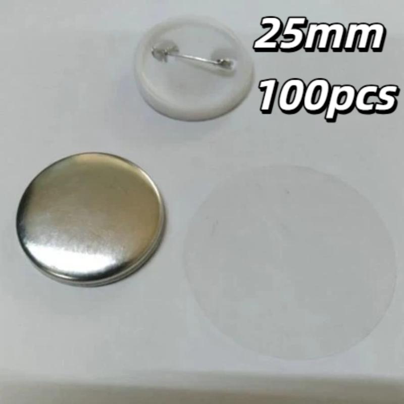 Ready Stock 25/32/44/58mm Metal Back Button Badges Blank Iron Plate Button Badges 100Pcs Canned Iron Badges Consumable Material