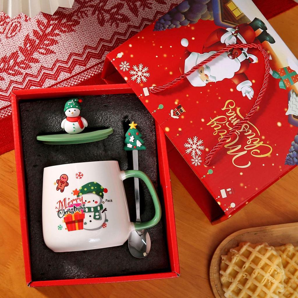 Caneca de Cerâmica Papai Noel - Fofa, Criativa, com Tema de Natal, Xícara de Temperatura Constante