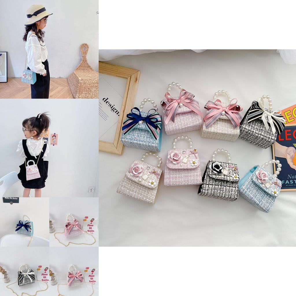 Adorable Children's Bowknot Crossbody Bag Fashionable Floral Design For Girls