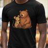 T-Shirt Men Mouse and Bear Friends Motif Cotton Size S To 5XL