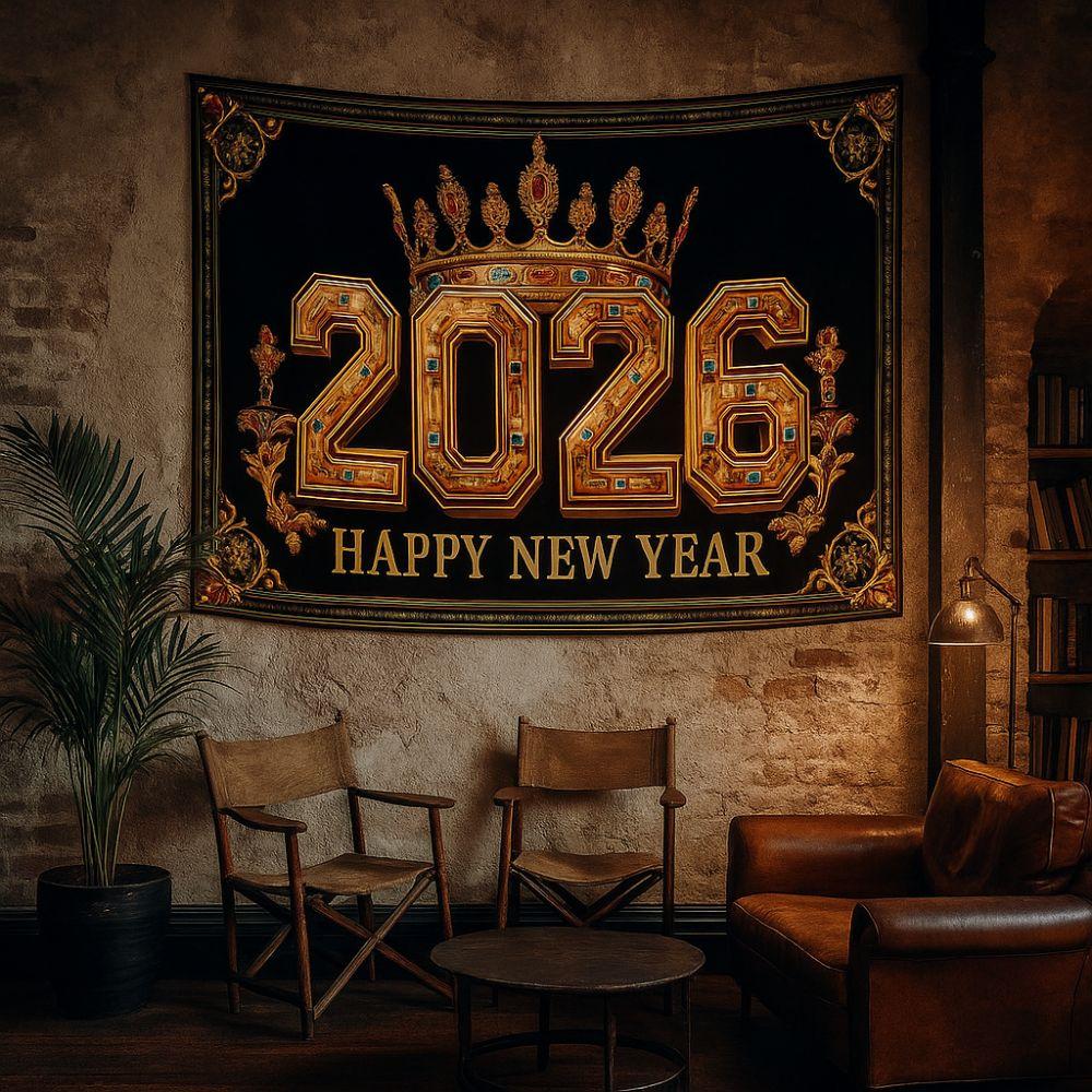 Black Gold Party Backdrop Glitter Pink Event Decoration 2026 New Year Banner Family Portrait