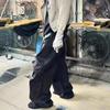 FlowStreet Vintage Cerato Nero Gamba Larga Larghi Pantaloni Cargo da Uomo Streetwear Cleanfit Pieghettati Casual Tuta Larga Pantaloni Larghi