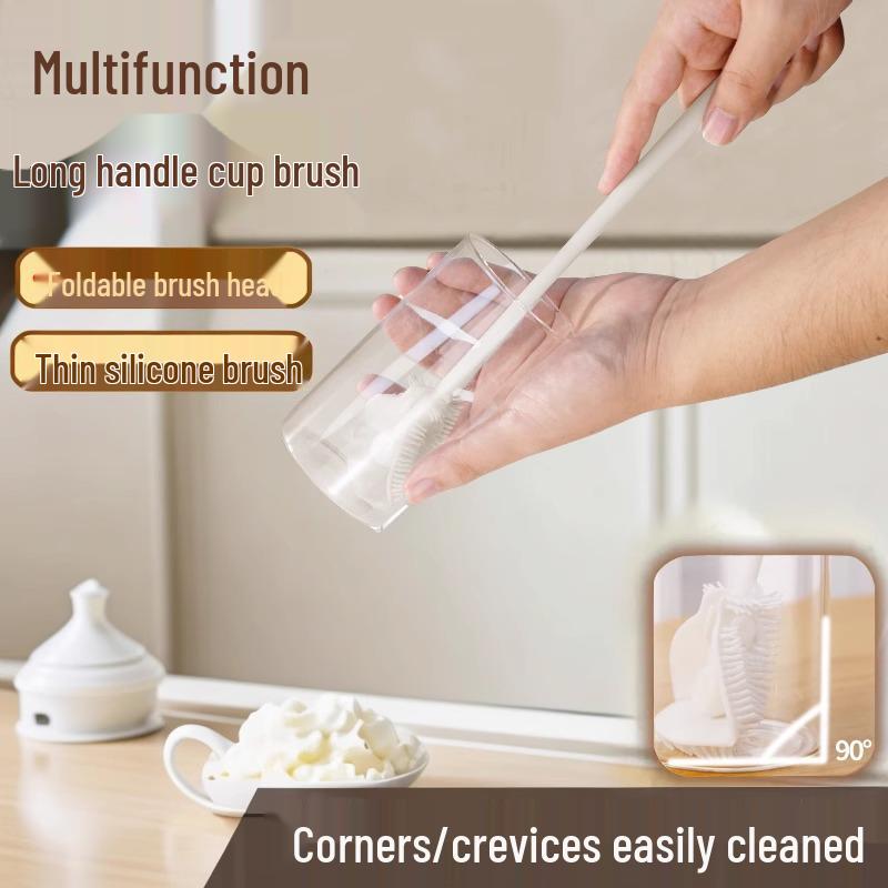 Silicone Baby Bottle & Nipple Cleaning Brush Set with Straw Cleaner