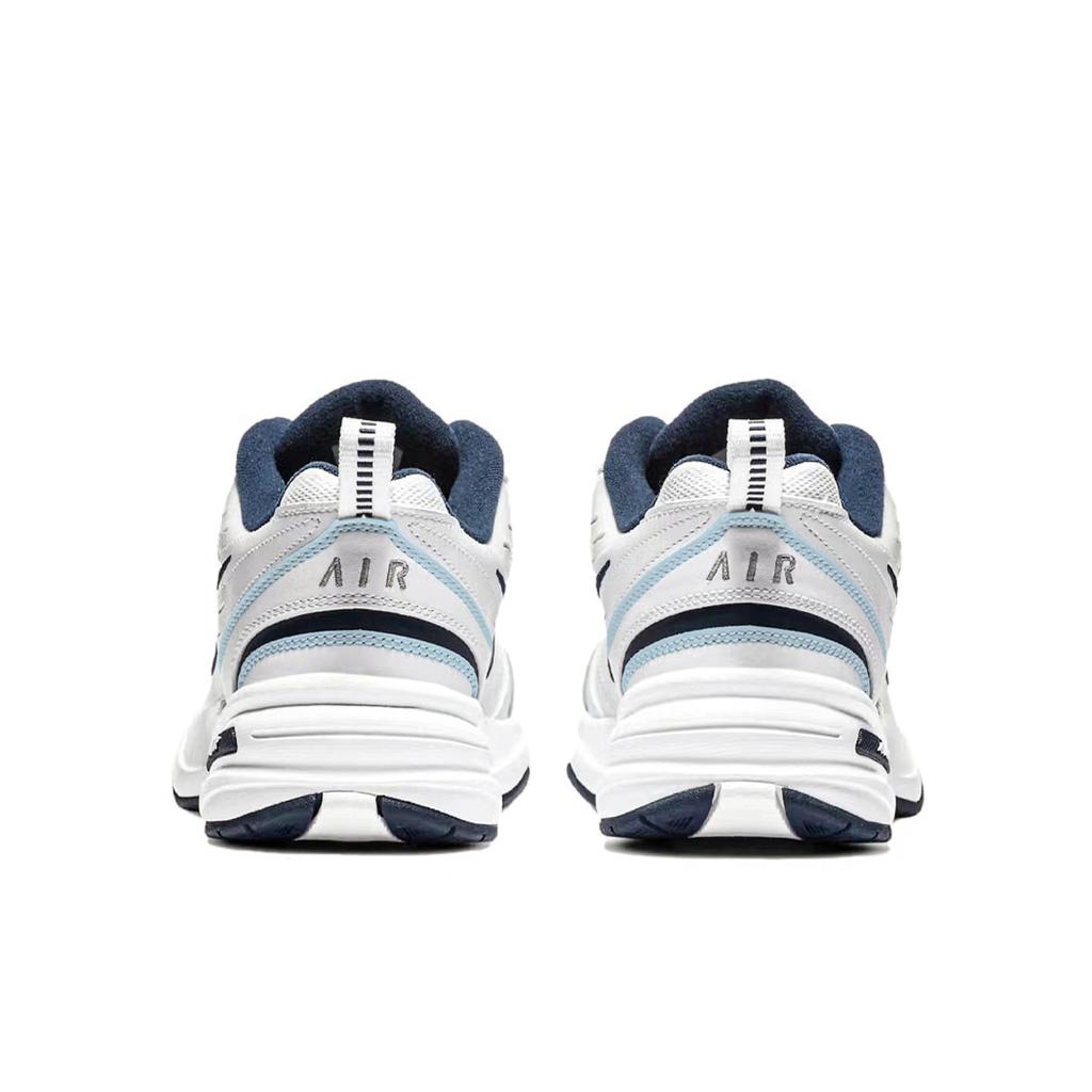 Nike Air Monarch 4 Slip Resistant Abrasion Resistant Low Top Chunky Sneakers Unisex White Blue 415445-102 (Team746-)