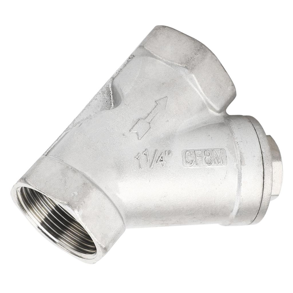 Y Type Strainer 1‑1 4 Inch DN32 Thread 304 Stainless Steel Filter Valve Pipe Fitting for Water Oil Gas