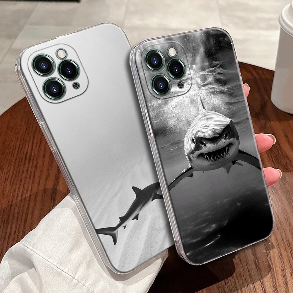 Ocean Whale Shark Swimming Case For Apple iPhone 17 16 15 14 13 12 11 Pro Max 16 Plus 16E 17Air 17Pro Phone Cover Silicone Funda