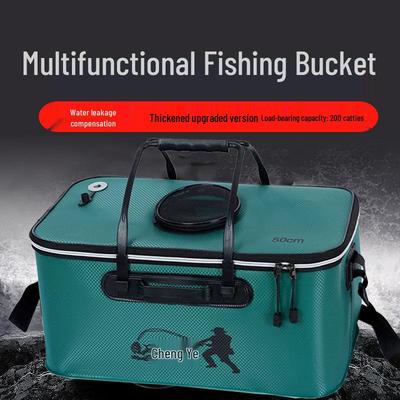 Multifunctional EVA Folding Fishing Bucket with Thickened One-Piece Design