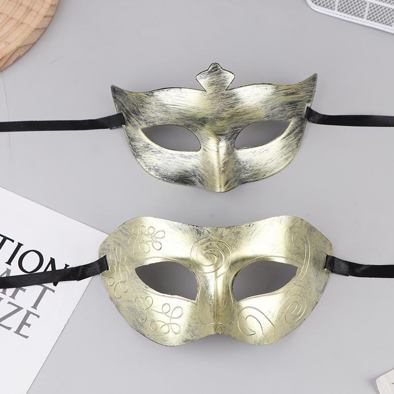 2Pcs Halloween Mask Retro Half Face Costume Masks Masquerade Party Decorations Plastic Women'S Props Dance Mask