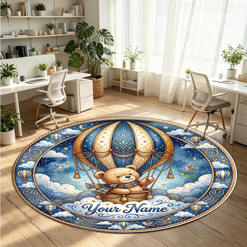 Animales salvajes (455) Alfombra de Terciopelo Redonda con Cristales Personalizada con Nombre y Texto Felpudo Personalizado Decoración del Hogar Alfombra de Cristal Antideslizante