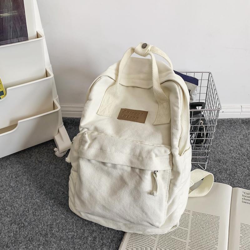 Canvas Bag Large Capacity Female Student Backpack Men's Schoolbag