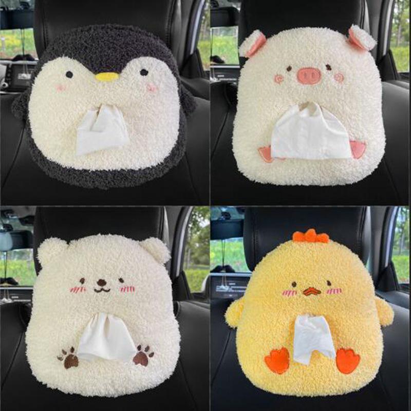 Cartoon Capybara Car Tissue Box - Seat Back Hanging Style Interior Decoration
