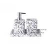 1pc Terrazzo Bathroom Toiletries Toothbrush Cup Soap Dish Lotion Bottle Storage Tray Toothbrush Holder Bathroom Accessories