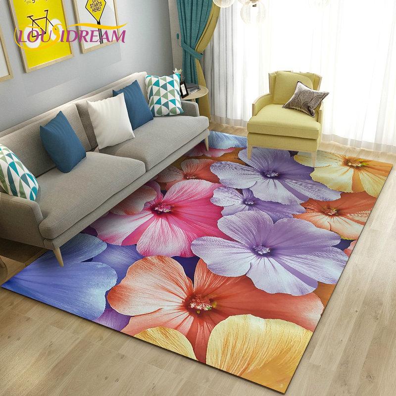 Dandelion Fresh Flower Plant Leaf Area Rug,Carpet Rug for Living Room Bedroom Sofa Doormat Decoration,Kitchen Non-slip Floor Mat