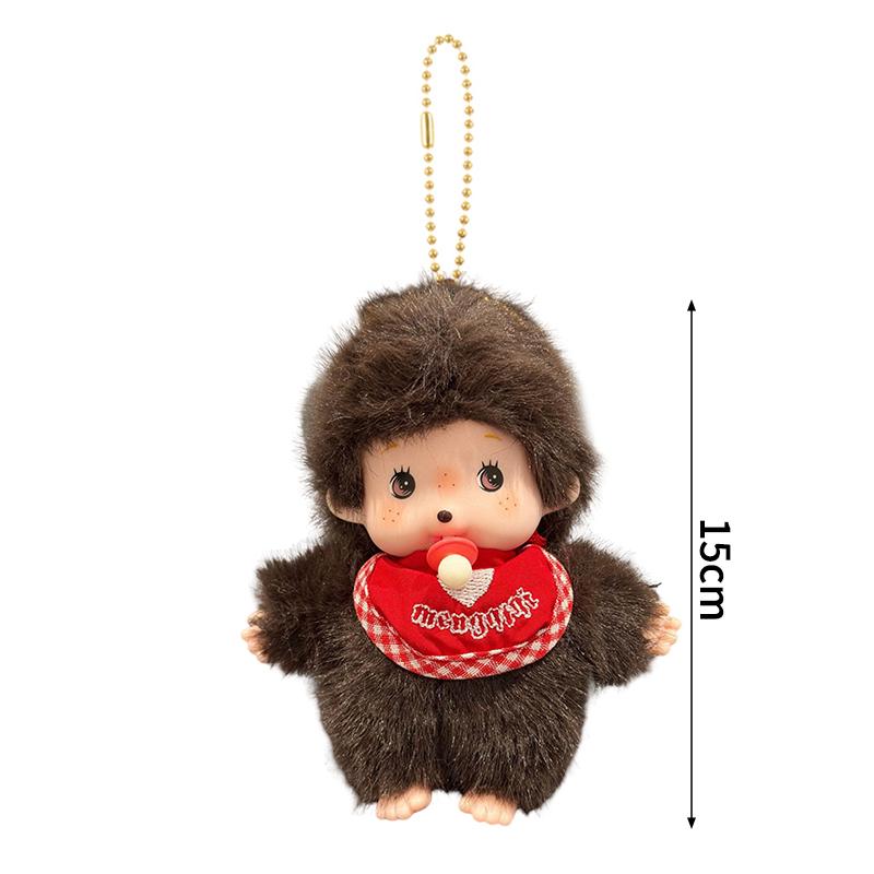 Kawaii Anime Monchhichi Schlüsselanhänger Plüschtier Anhänger Niedlicher Affe Monkiki Schlüsselanhänger Rucksack Anhänger Schlüsselanhänger Party Geschenk Kuschelig Stofftier Flauschig Umarmbar