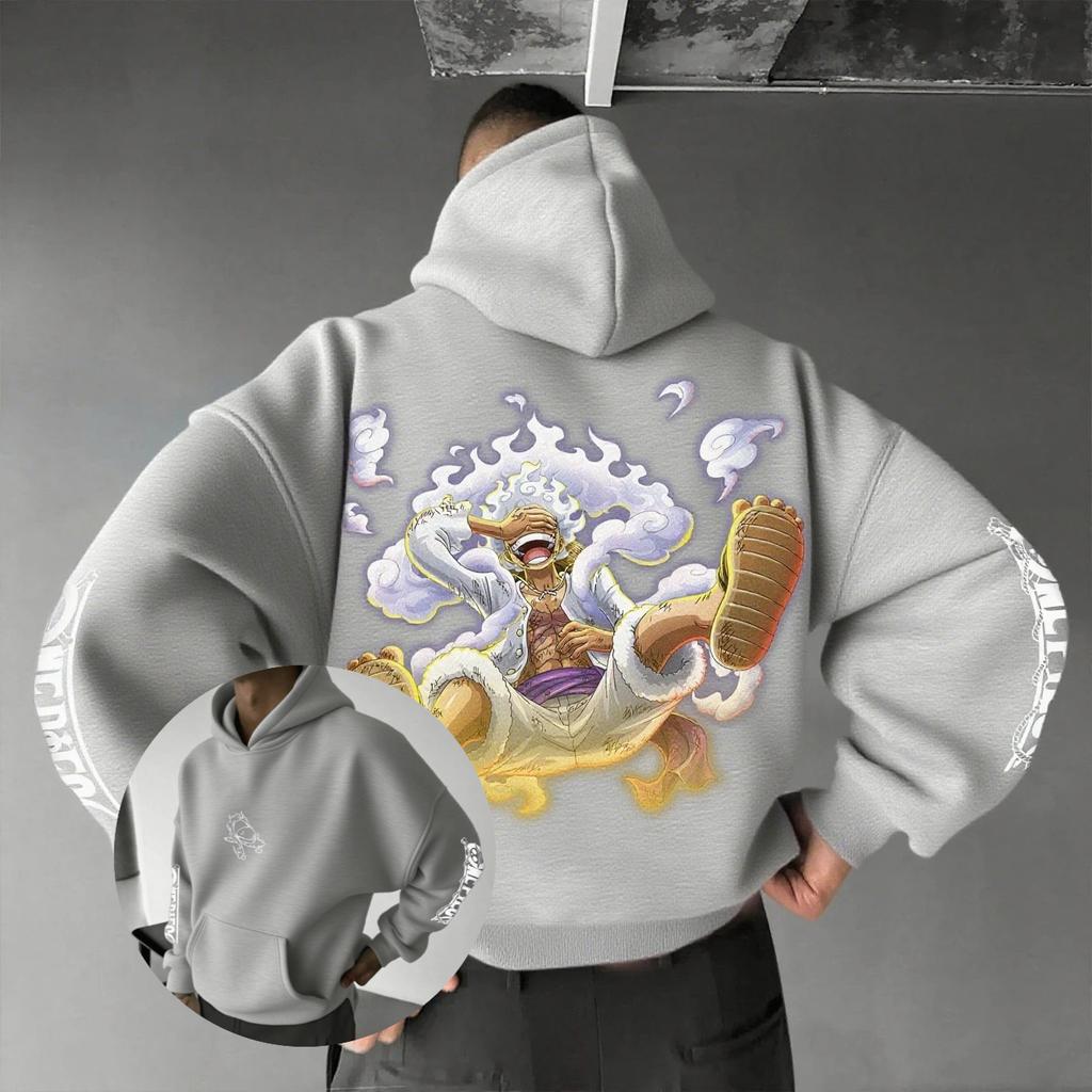 One Piece Luffy Anime Mikina s kapucí Pánská Dámská Jaro Podzim Bavlna Streetwear Mikina Ležérní Grafická Pulovr Dlouhý rukáv Top