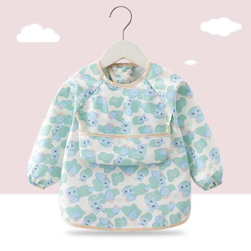 

Baby Coverall Waterproof Bib: Autumn/Winter Stain-Proof Protective Outerwear for Girls - Ideal for Kindergarten & Mealtime. Size 90 [0-2 years]
