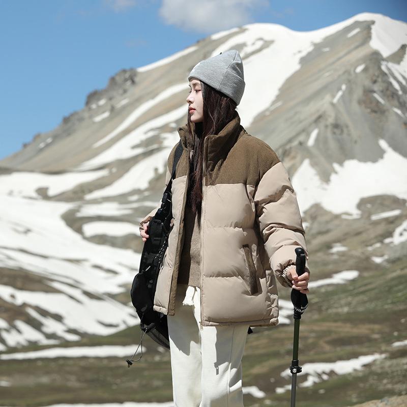 

Down padded jacket couple winter stand-up collar padded jacket loose casual bread jacket jacket padded jacket 6XL кофейный