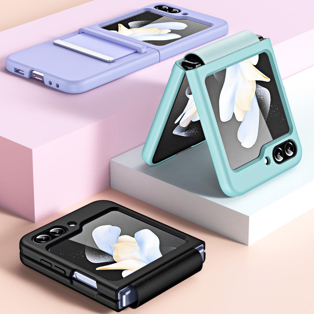 For Samsung Galaxy Z Flip6 5G/Z Flip5 5G Hard PC Phone Case Retractable Strap Hinge Protection Phone Cover