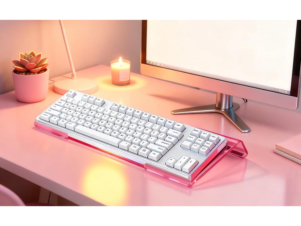 Acrylic Keyboard Display Stand - Transparent Riser for Desktop 