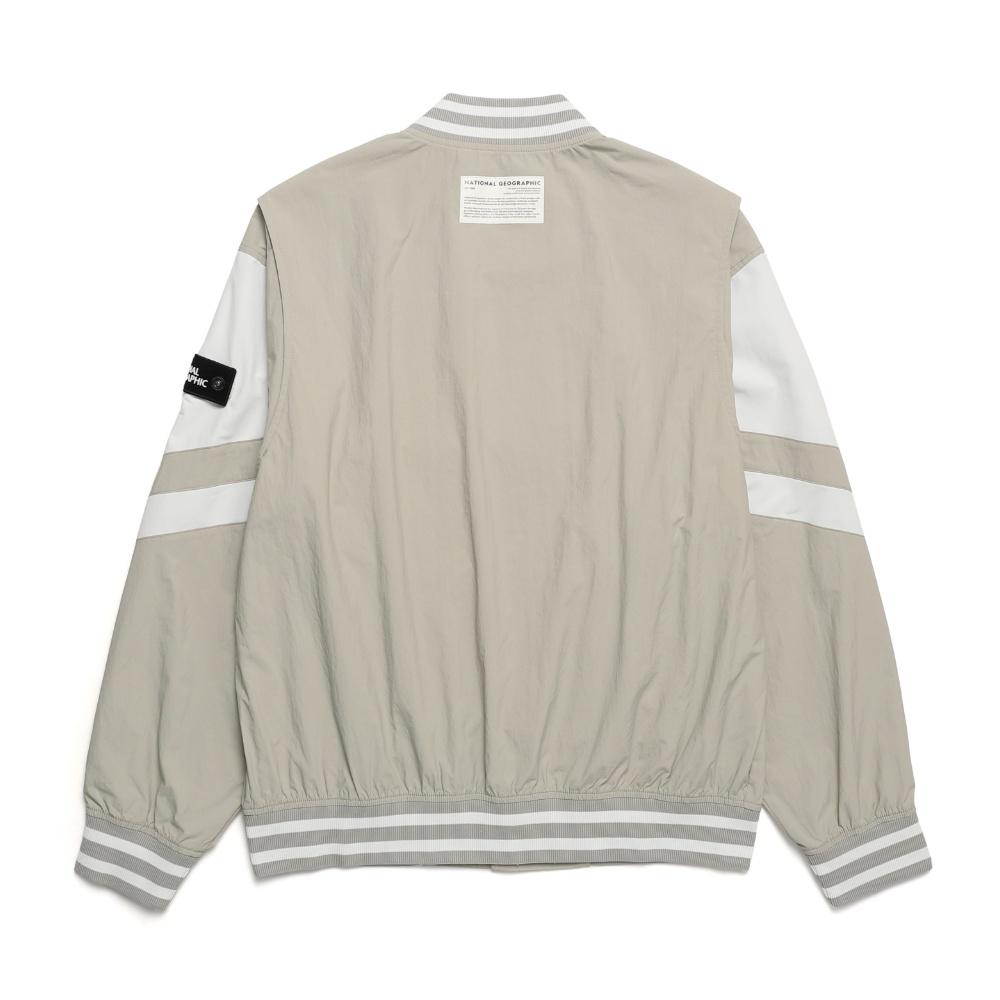 Nationalgeographic N241Mjp902 Color Block Varsity Jacket Oak Beige