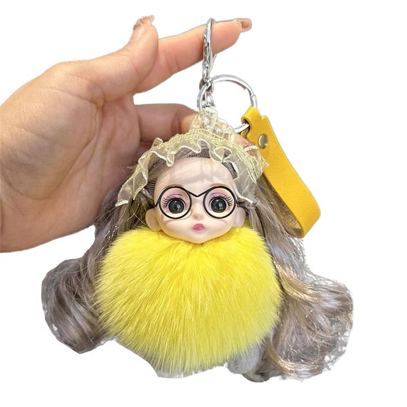 Stuffed Doll Keychain Cute Girl Portable Plush Toy Lightweight Keychain for Backpack infant Kids Girls Plush Animals