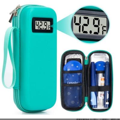 Waterproof Insulin Cooler Travel Case Reusable Portable Refrigerated Medicine Organizer Insulated with Thermometer Display