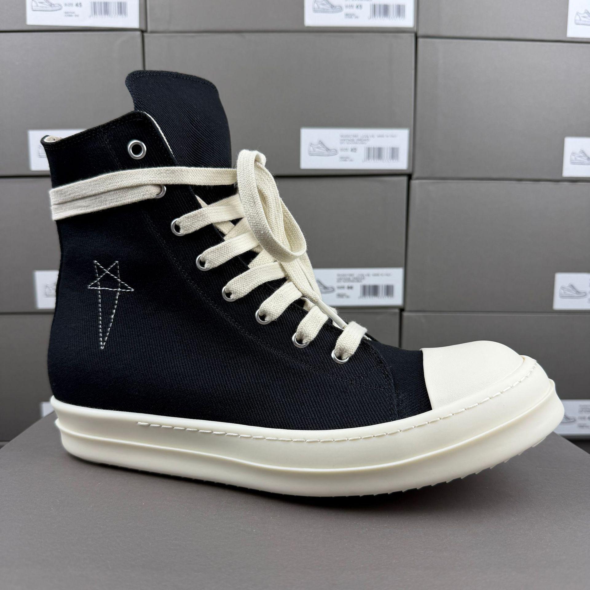 Men`s High-Top Five-Pointed Star Canvas Shoes