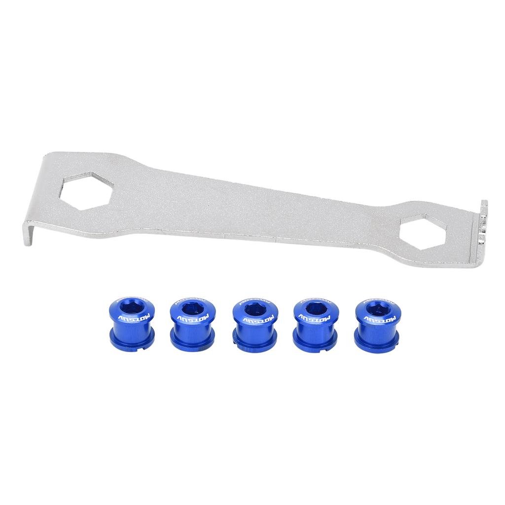 Single Chainring Bolts Corrosion Resistance Anodic Oxidation Fine Workmanship Bright Color Chainring NutsBlue