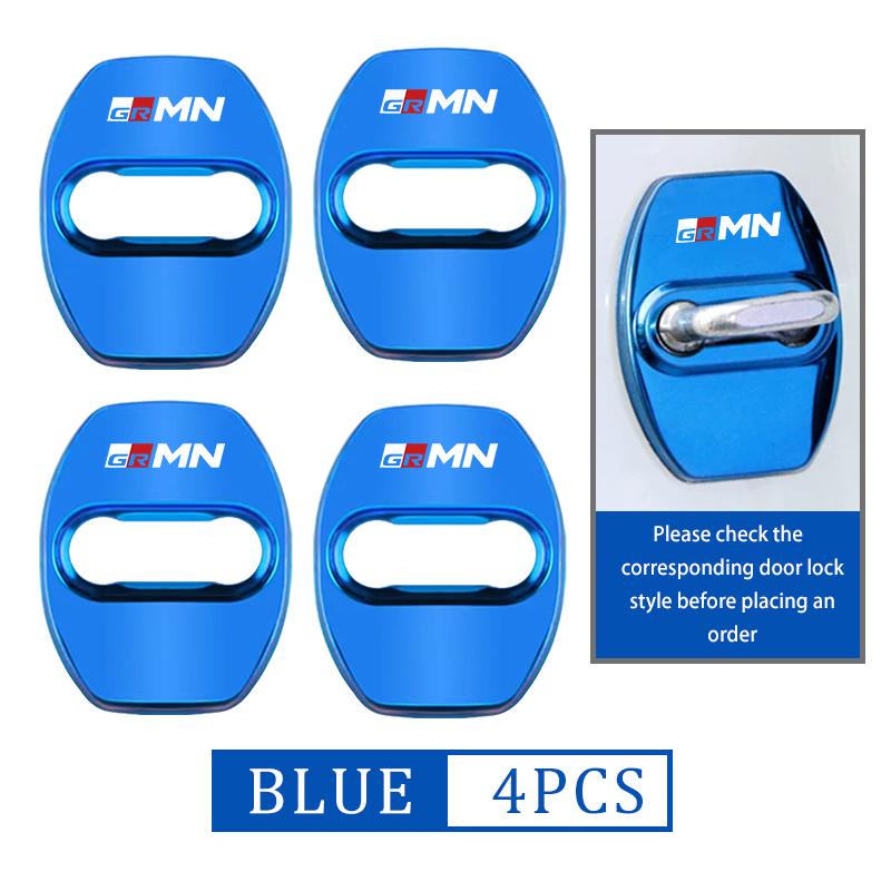 For Toyota 4Pcs Car Door Lock Cover Stainless Steel Protection Accessories GR Yaris Corolla Prius Aqua Vios Mirai Hilux Auris