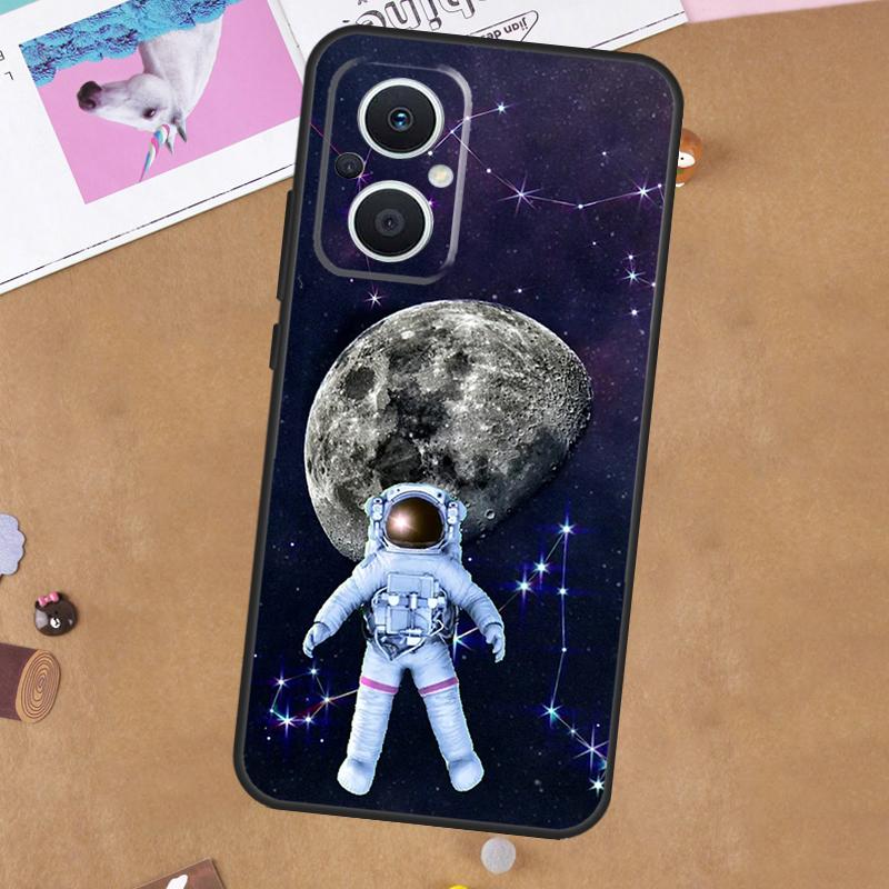Moon Stars Space Astronaut Case For OPPO Reno 11 10 Pro 8 7 6 5 4 Lite 8T 5Z 4Z 11F OPPO Find X5 X6 Pro X2 Neo X3 Lite