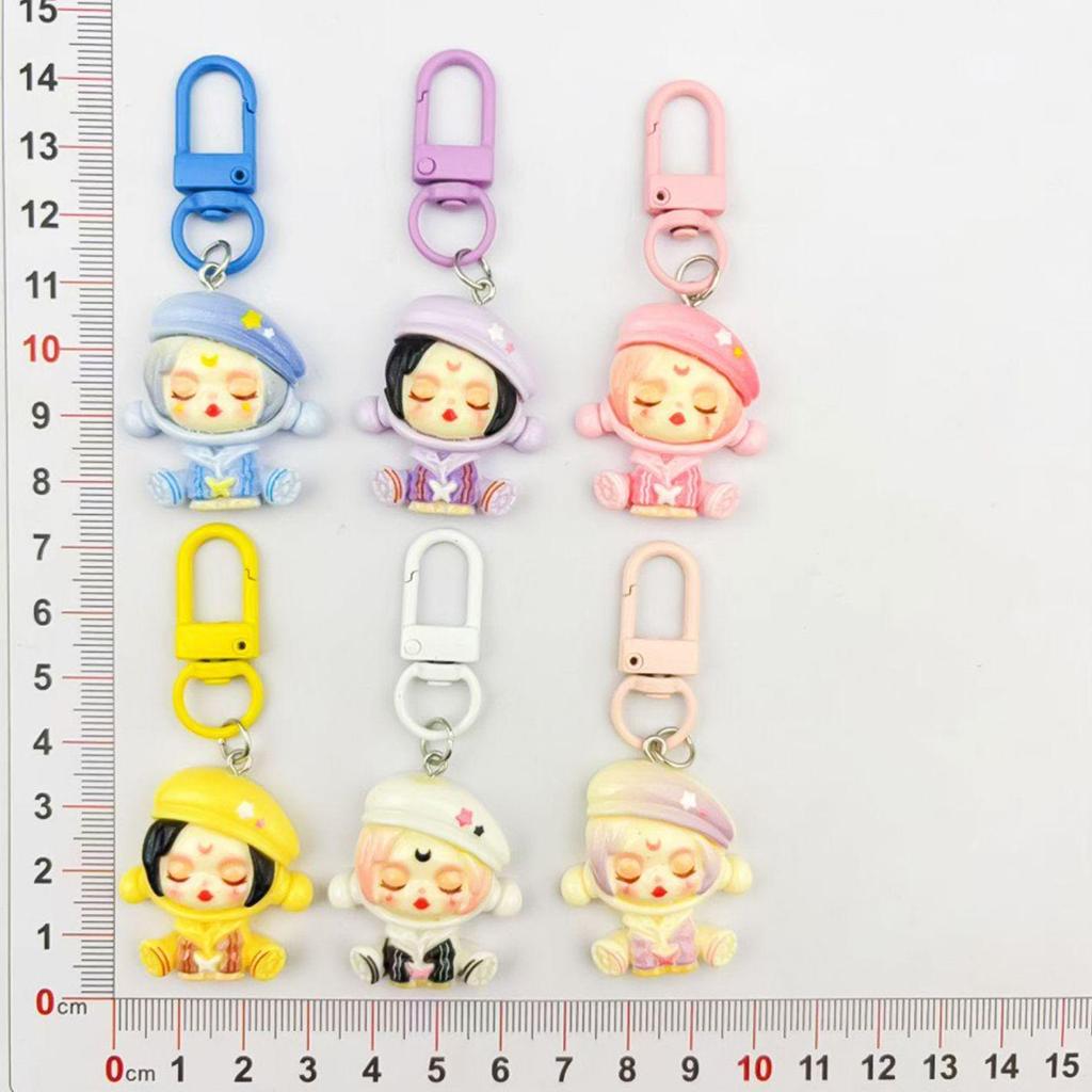 Moe Cartoon Girl Resin Keychain - Cute Bag Pendant & Small Gift
