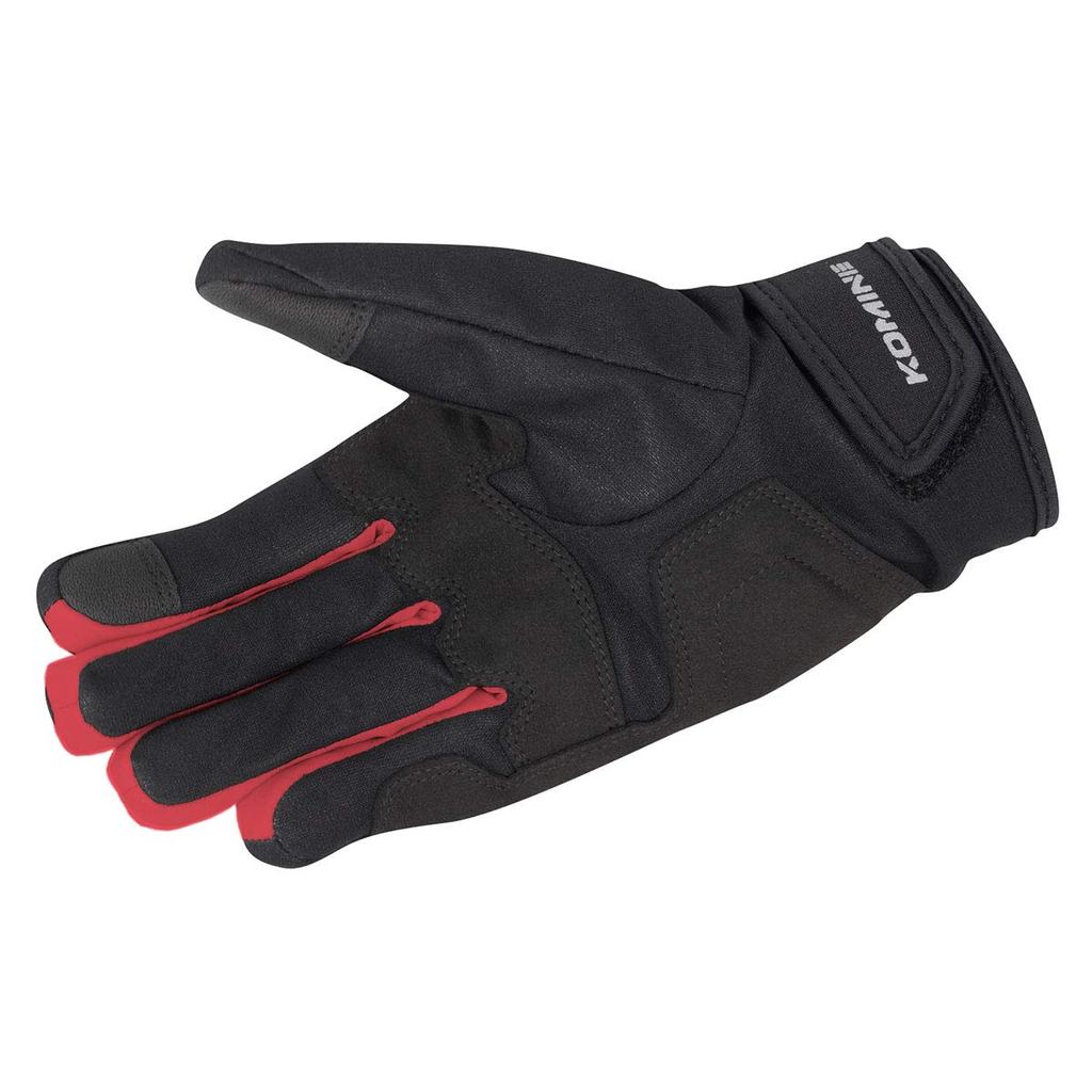 KOMINE Motorcycle Protective Rain Size Protective Gloves, Black/Red, L, GK-245 12979, Waterproof,