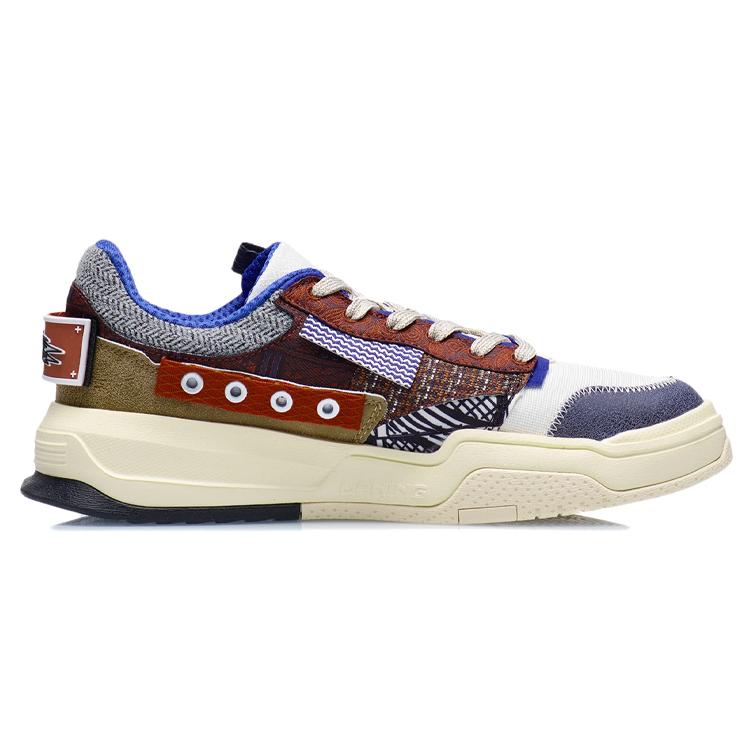 New LiNing Geek Geek Reflective Lightweight Wear Resistant Slip Resistant Breathable Low Top Skateboard Shoes Umber AGCR119-4