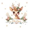 Christmas Deer English Slogan Green Plant Bedroom Living Room Study Background Landscaping Wall Sticker
