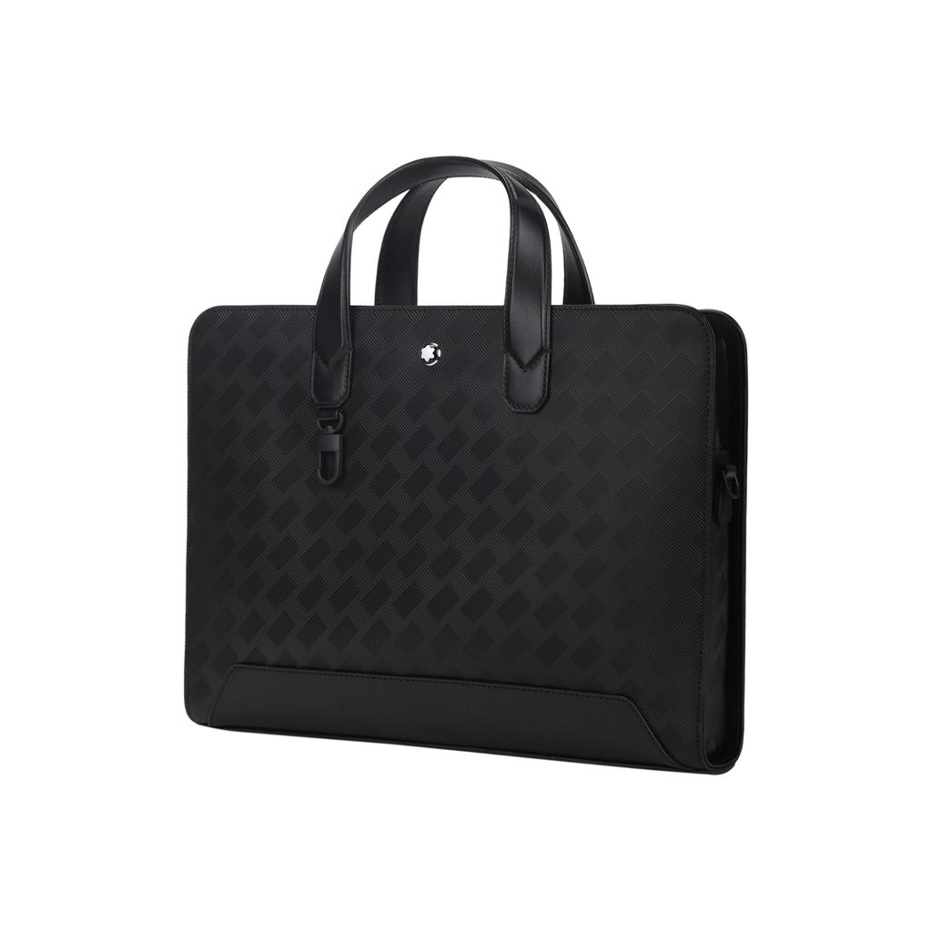 Montblanc Styl 3.0 Řada Značka Logo Jednobarevný Uzavírání na zip Ultra tenká Kůže Ruční Rameno Crossbody Aktovka Pánské tašky Černá 129962