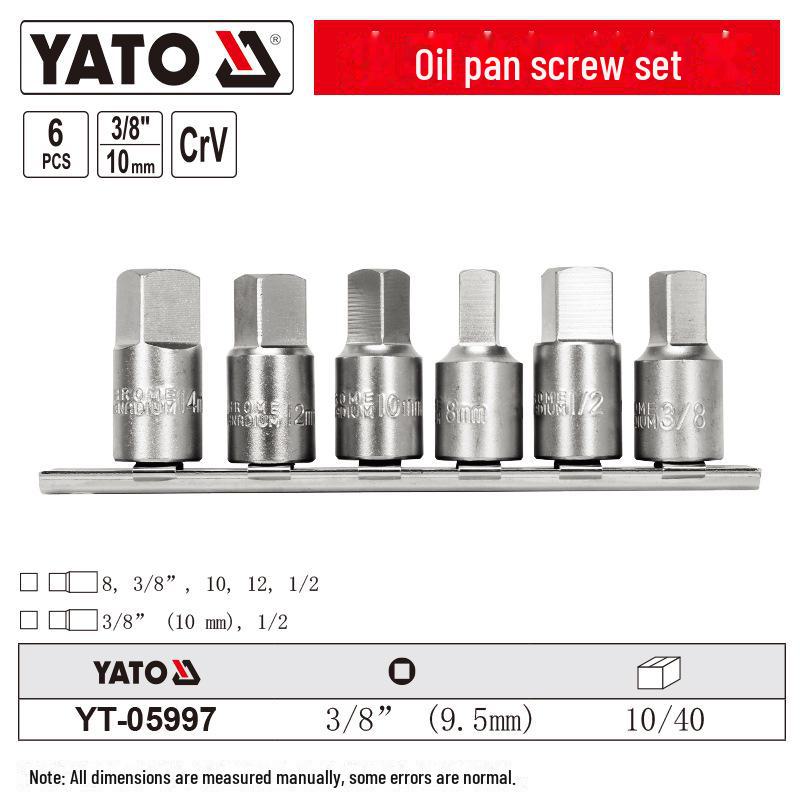 

Набор сливных болтов масляного поддона YATO 3/8 дюйма 6-piece set YT-05997