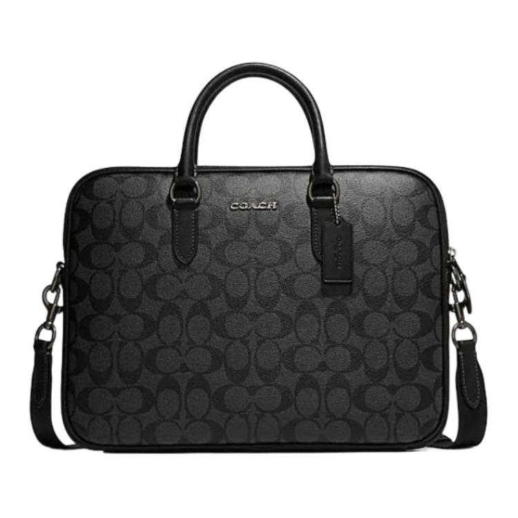 New COACH PVC Briefcase, Handbag Men's Black CJ630-QBO4G