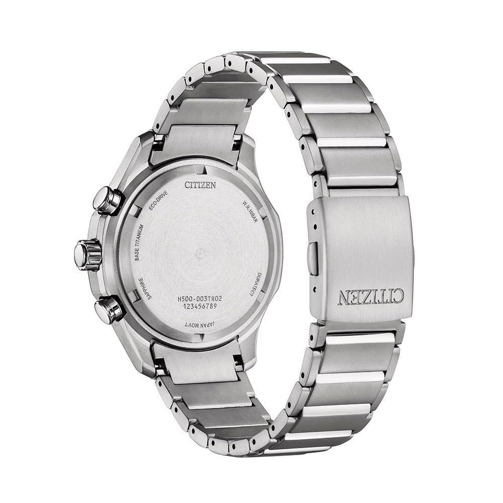 Citizen Chronograph Watch with Titanium Strap Modern Modern Design Men's Eco-Drive AT2530-85L, Blue, Design, Blue,