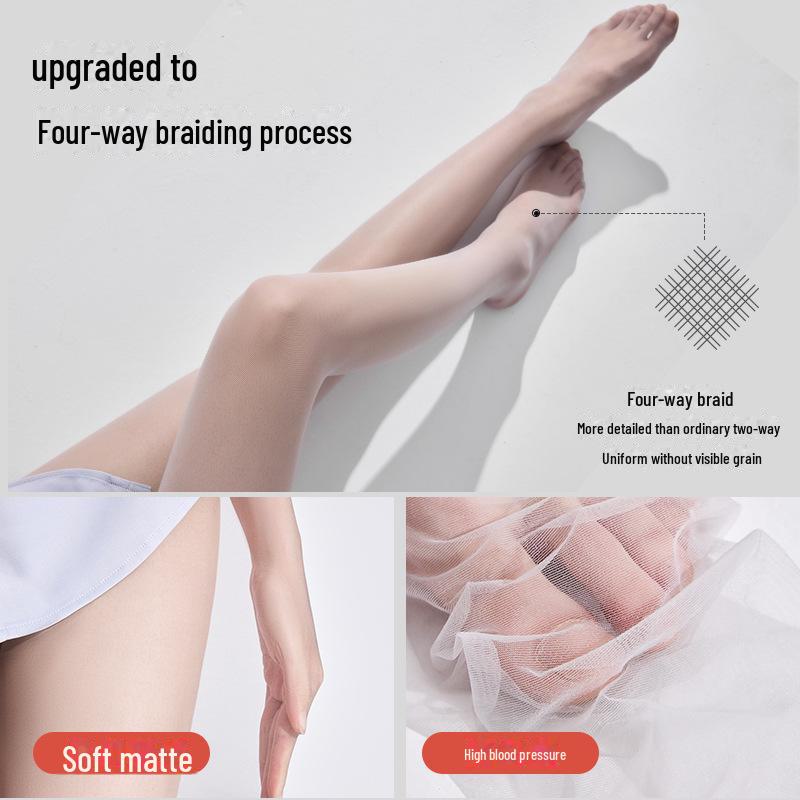 Bonas Damen Sommer Dünne Grau & Schwarz Anti-Snag Hochtransparente Sexy T-Schritt Unsichtbare Strümpfe