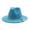 European and American fashion new chain jazz hat autumn and winter eaves fashion woolen top hat