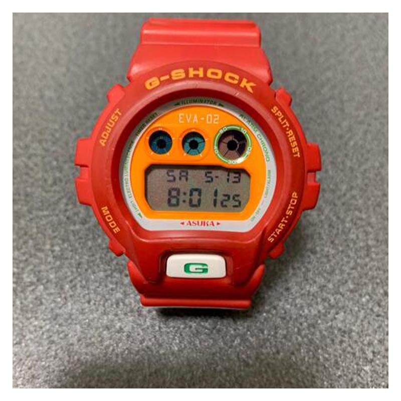 Casio G-SQUAD Series Evangelion Asuka Limited Edition Quartz Movement Resin Strap Japanese and Korean Watch Men's Watch Orange Dial DW-6900FSEVA-02