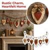 Rustic Vintage Wooden Heart Wreath for Wall Decor Home Hanging Ornament