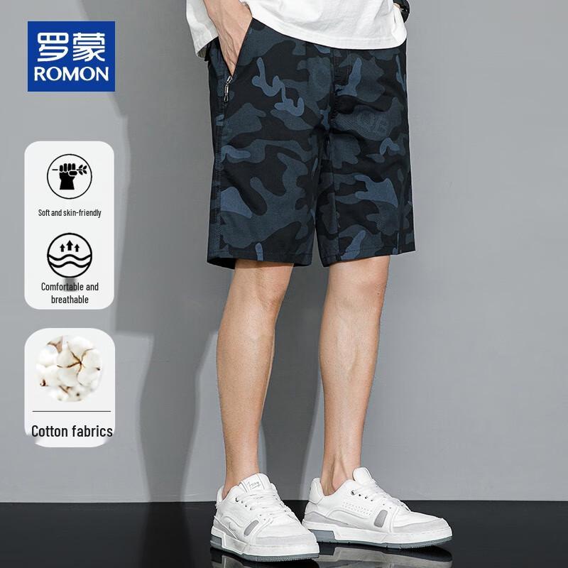 ROMON Men's Summer Business Casual Cotton Shorts
