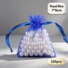 100 stk Bryllup Julegaveposer Organza Gavepose Snoreposer Til Slik Smykker Pose Pakning
