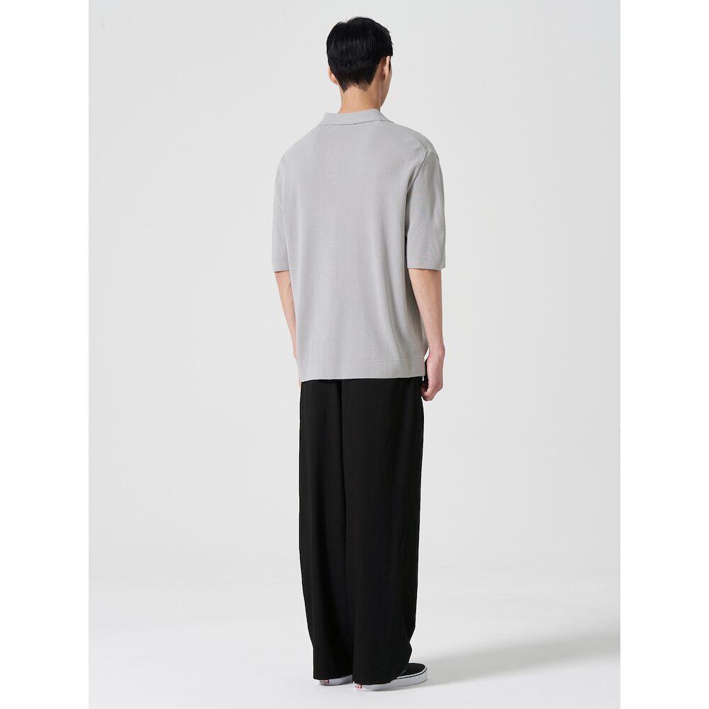 8SECONDS Half Milano Collared Short Sleeve Knit Light Gray (424751Ly12)