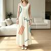 Women’s Longline Sleeveless Vacation Dress Loose Lightweight Breathable Simple Geometric Design,Versatile for Beach & Daily Casual Outings