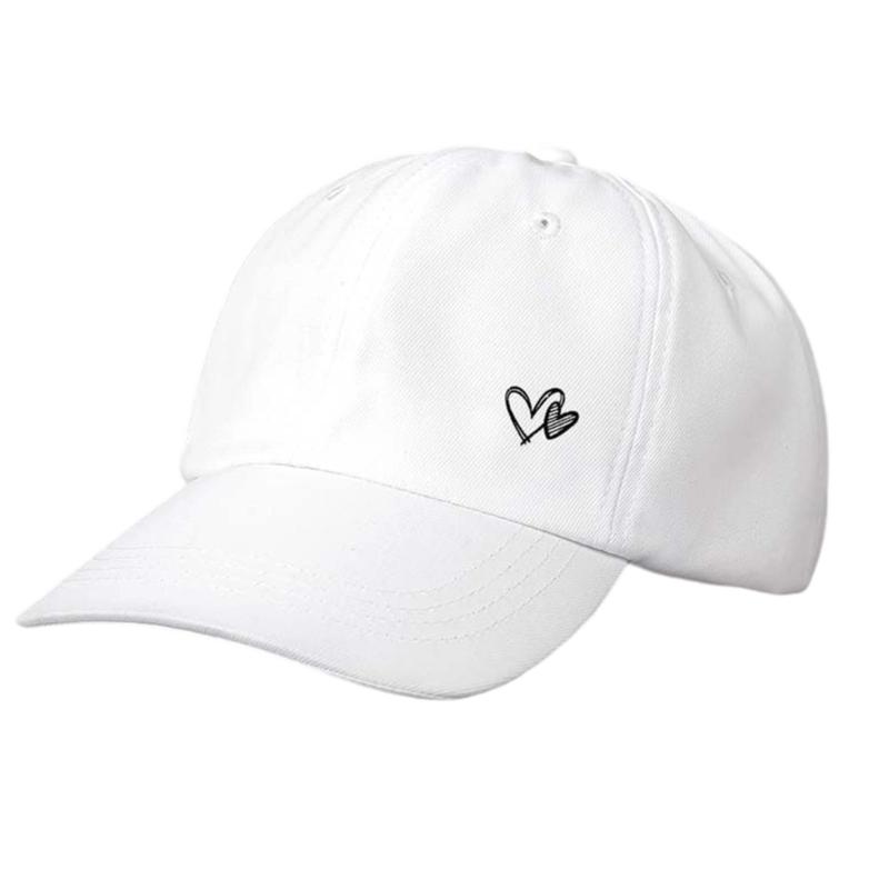Adjustable Ponytail Baseball Cap with Double Heart Accent, Sun Hat for Daily Wear, Walks, and Casual Travel Time