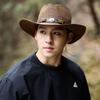 Unisex Bohemian Style Western Cowboy Straw Hat, Face-Slimming, Retro Panama Design with Sun Protection.