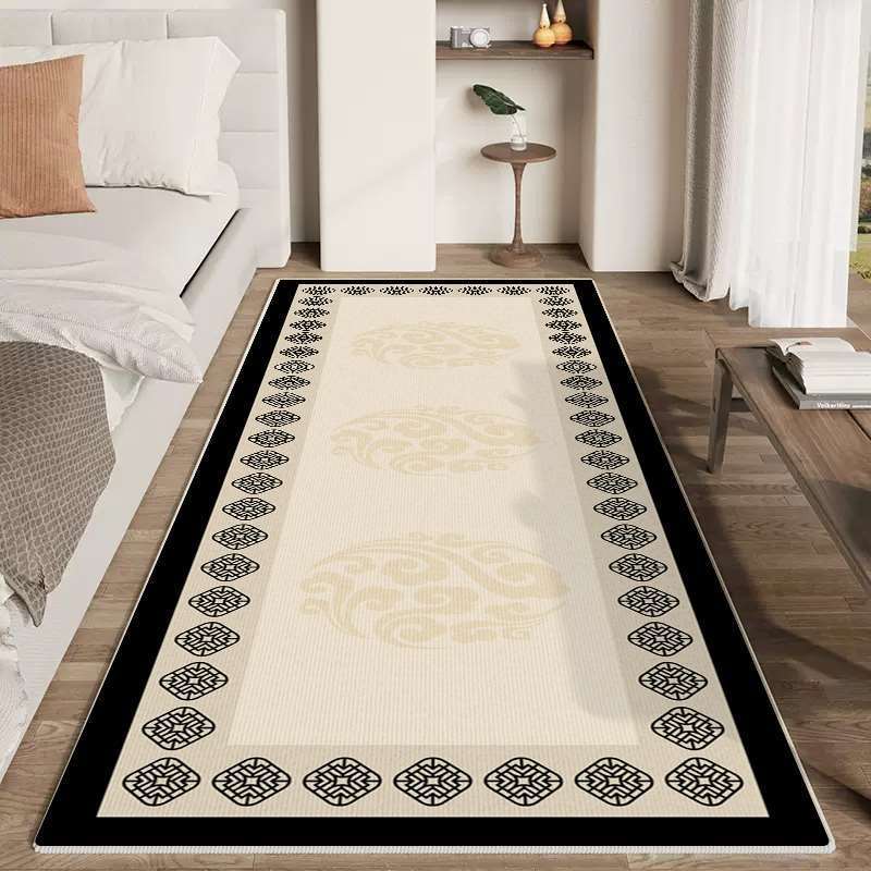 

Retro Quote Pattern Runner Rug Black White Bowknot Chinese Classical Design Non Slip Washable Carpet for Bedroom Corridor Decor 40X120CM