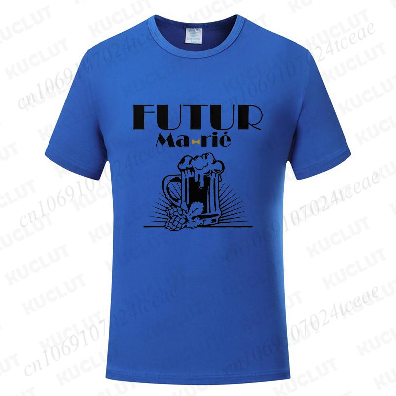 Fashion Single Farewell Tops French Boyfriend Bachelor Party T-shirts Evg Future Team Groom Man Shirt Wedding Father's Day Tees